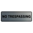 thumbnail image 1 of Standard No Trespassing Sign - Silver - Small 2" X 6", 1 of 5