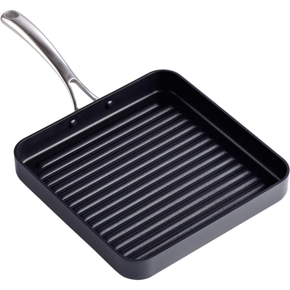 Standard Nonstick Square Grill Pan 11 x 11-Inch, Hard Anodized Grilling Skillet Pan Cookware for Camping, Home Use