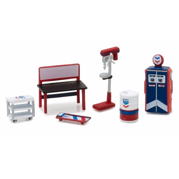 Standard Oil Muscle Shop Tools, Red w/ Blue & White - Greenlight 13157 - 1/64 Scale Diecast Car