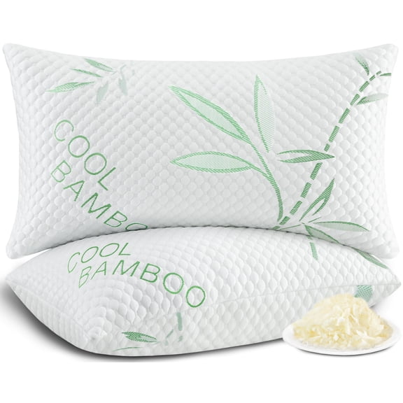 Standard (Pack of 2) Green-green Bamboo Shredded Memory Foam Bed Pillows