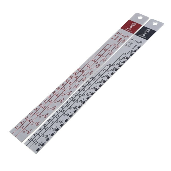 Standard Paint Ruler Suitable for Cars Black/R-ed Ruler Dipstick Scale Ruler