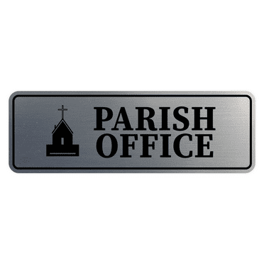 Standard Parish Office Sign (Brushed Silver) - Small