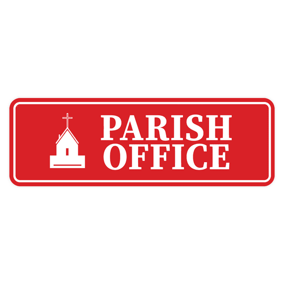 Standard Parish Office Sign (Red) - Large