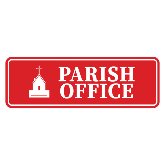 Standard Parish Office Sign (Red) - Small