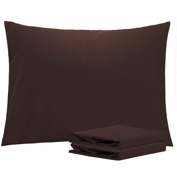 Standard Pillowcases Set of 2, 100% Brushed Microfiber, Soft and Cozy, Wrinkle, Fade, Stain Resistant with Envelope Closure, 20 x 26 Inches, Dark Brown