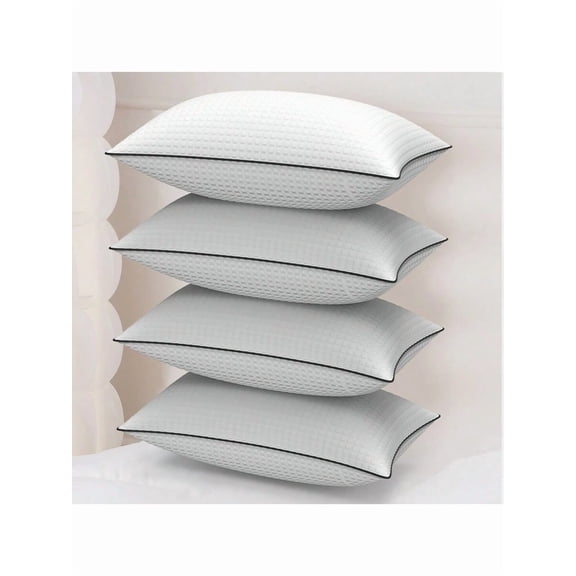 Standard Pillows For Sleeping - Bed Pillows Set Of 4 - Luxury Hotel Quality Down Alternative Pillows For Back And Side Sleeper, Soft And Supportive Gusseted Pillow, 20x26