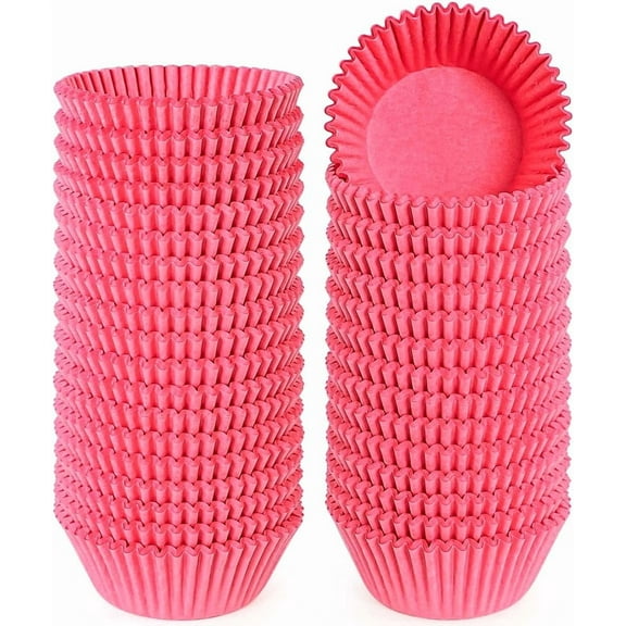 AllWays Plaza Standard Pink Cupcake Muffin Liners 500-Count, No Smell, Food Grade & Grease-Proof Paper Baking Cups (Pink)