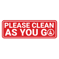 thumbnail image 1 of Standard Please Clean As You Go Sign (Red) - Medium, 1 of 5