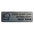 thumbnail image 1 of Standard Please Do Not Flush Anything Except Toilet Paper (Roll) Sign (Brushed Silver) - Large, 1 of 5