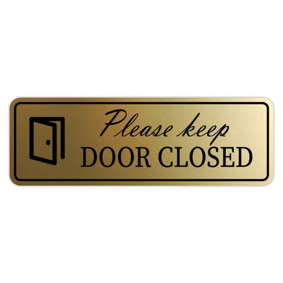 Standard Please Keep Door Closed Sign (Brushed Gold) - Large
