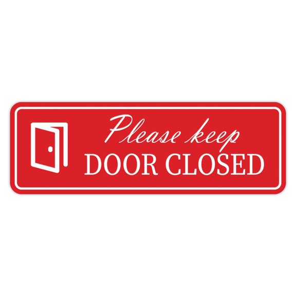 Standard Please Keep Door Closed Sign (Red) - Large