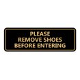 thumbnail image 1 of Standard Please Remove Shoes Before Entering Sign(Black Gold) - Large, 1 of 5