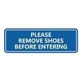 thumbnail image 1 of Standard Please Remove Shoes Before Entering Sign(Blue) - Medium, 1 of 5