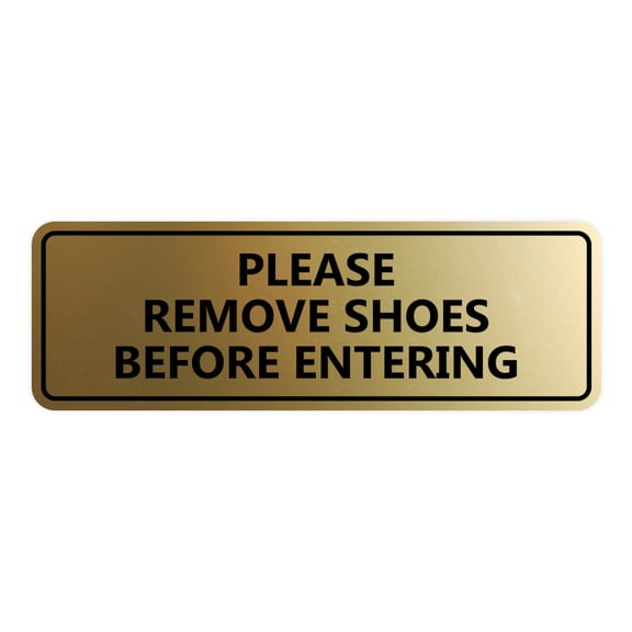 Standard Please Remove Shoes Before Entering Sign(Brushed Gold) - Medium