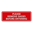 thumbnail image 1 of Standard Please Remove Shoes Before Entering Sign(Red) - Large, 1 of 5