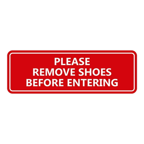 Standard Please Remove Shoes Before Entering Sign(Red) - Large