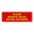 thumbnail image 1 of Standard Please Remove Shoes Before Entering Sign(Red/Yellow) - Small, 1 of 5