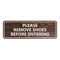 thumbnail image 1 of Standard Please Remove Shoes Before Entering Sign(Walnut) - Large, 1 of 5