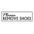 thumbnail image 1 of Standard Please Remove Shoes Wall Door Sign - White - Medium 2-3/4" X 7", 1 of 1