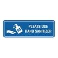 thumbnail image 1 of Standard Please Use Hand Sanitizer Sign (Blue) - Medium 2-3/4"x7", 1 of 1
