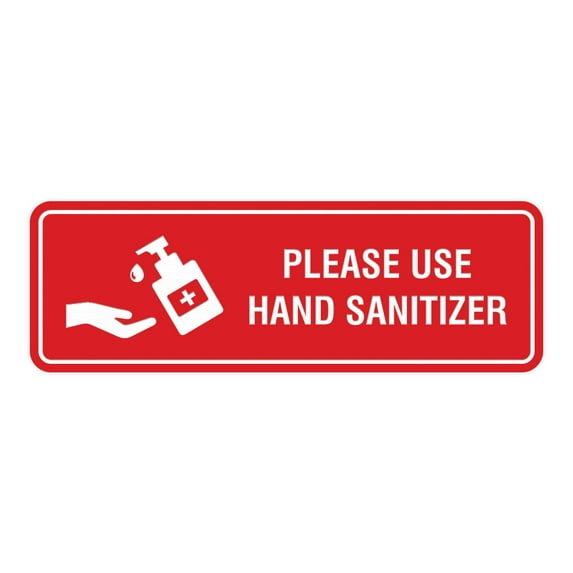 Standard Please Use Hand Sanitizer Sign (Red) - Small 2"x6"