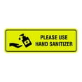thumbnail image 1 of Standard Please Use Hand Sanitizer Sign (Yellow / Black) - Large 3"x9", 1 of 1
