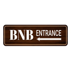 Standard Plus BNB Entrance (Left Arrow) Door or Wall Sign | BnB Hosting Signage -Small