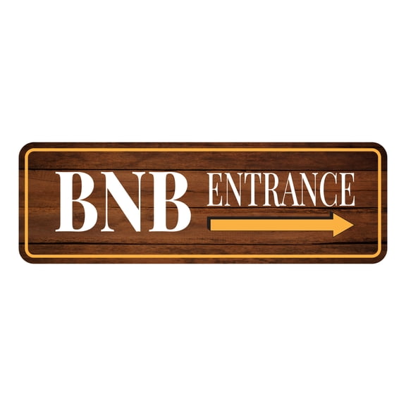 Standard Plus BNB Entrance (Right Arrow) Door or Wall Sign | BnB Hosting Signage -Small