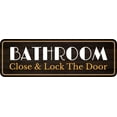 thumbnail image 1 of Standard Plus Bathroom Close & Lock The Door Wall or Door Sign | Health And Safety Office Signage - Large, 1 of 9