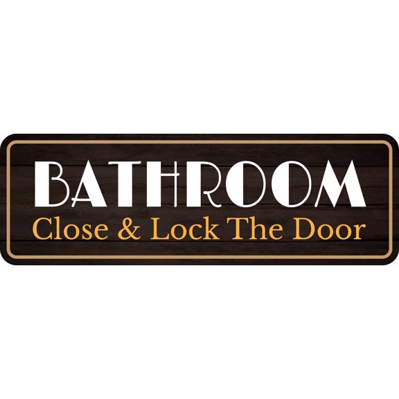 Standard Plus Bathroom Close & Lock The Door Wall or Door Sign | Health And Safety Office Signage - Medium