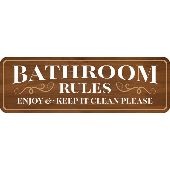 Standard Plus Bathroom Rules Enjoy & Keep It Clean Please Wall or Door Sign | Health And Safety Office Signage -Small