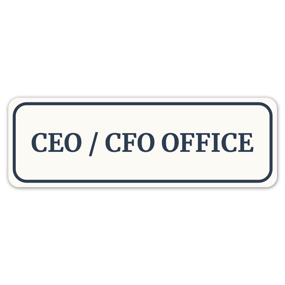 Standard Plus CEO / CFO Office Wall or Door Sign | Office Room Directions - Small