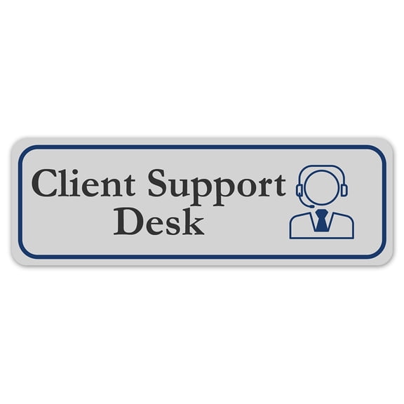 Standard Plus Client Support Desk Wall or Door Sign | Office Room Directions - Small