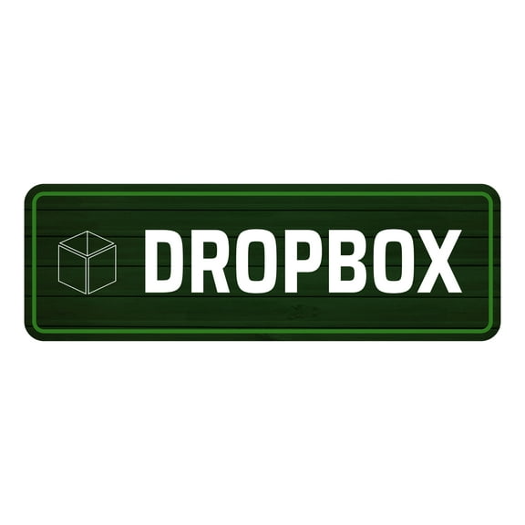 Standard Plus Dropbox Door or Wall Sign | Office & Home Signage -Small