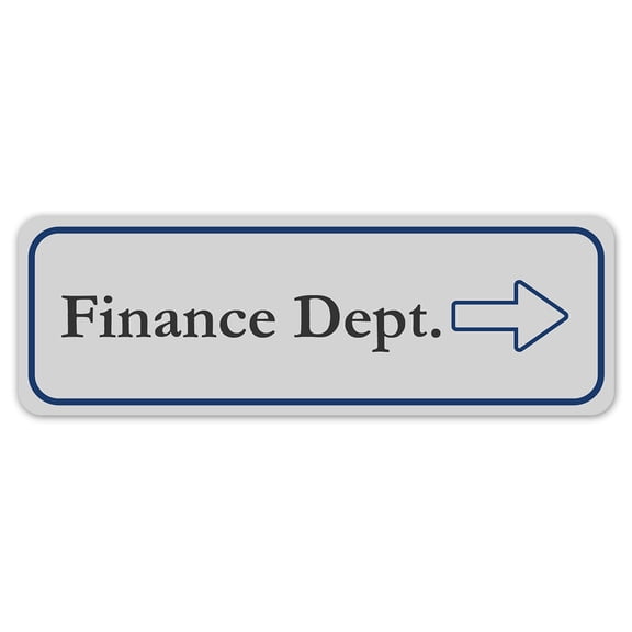 Standard Plus Finance Dept. (Right Arrow) Wall or Door Sign | Office Room Directions - Small