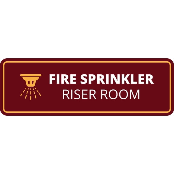 Standard Plus Fire Sprinkler Riser Room Door or Wall Sign | Business and Workplace Safety Signage - Large
