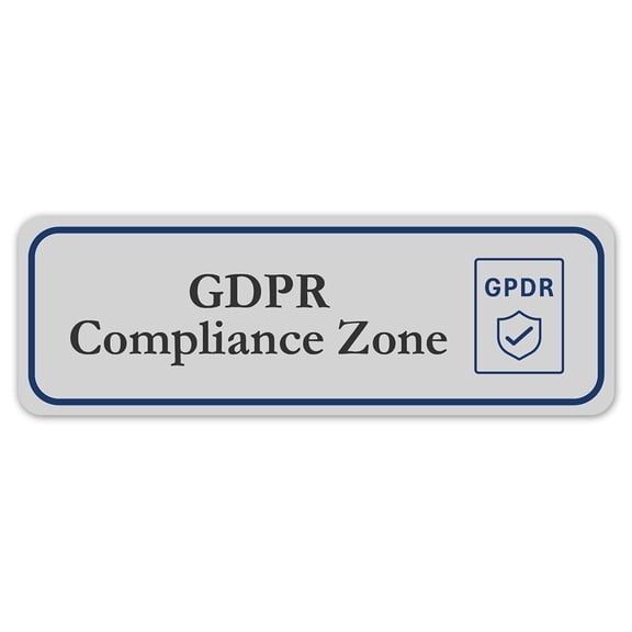 Standard Plus GDPR Compliance Zone Wall or Door Sign | Office Room Directions - Small