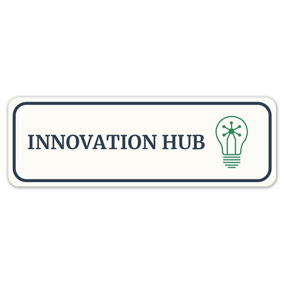 Standard Plus Innovation Hub Wall or Door Sign | Office Room Directions - Small