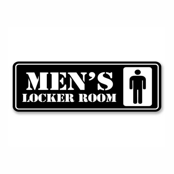 Standard Plus Men's Locker Room Wall or Door Sign | Office Public Signage - Small