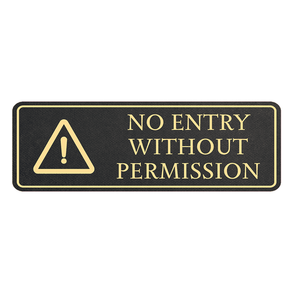 Standard Plus No Entry Without Permission Wall or Door Sign | Workplace Safety Signage - Small