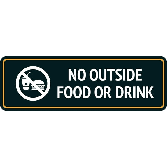 Standard Plus No Outside Food Or Drink Wall or Door Sign | Public Spaces Signage - Small
