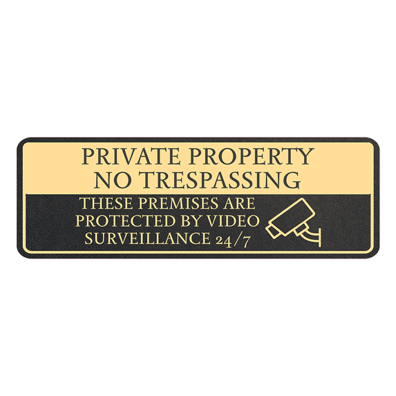 Standard Plus No Trespassing These Premises Are Protected by Video Surveillance 24/7 Wall or Door Sign | Security Signage - Small