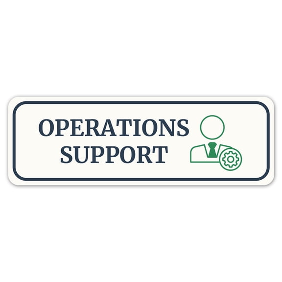 Standard Plus Operations Support Wall or Door Sign | Office Room Directions - Small