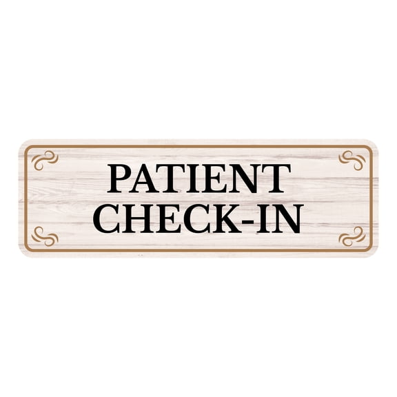 Standard Plus Patient Check-In Door or Wall Sign | Office Signage -Small