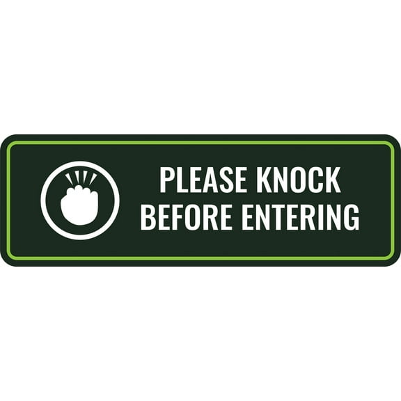 Standard Plus Please Knock Before Entering Door or Wall Sign | Business and Workplace Signage - Large