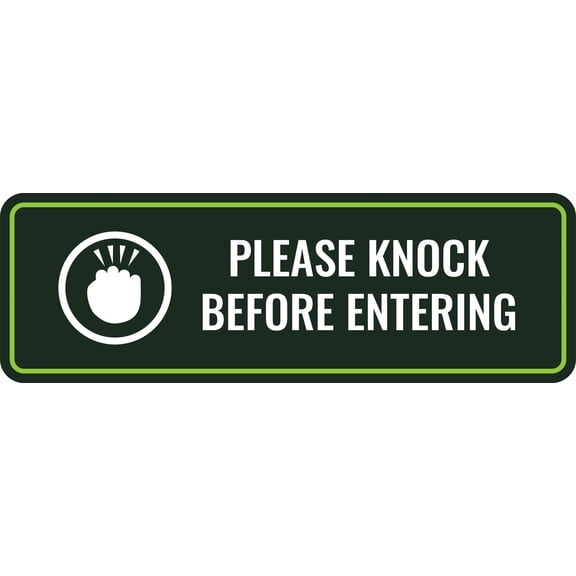 Standard Plus Please Knock Before Entering Door or Wall Sign | Business and Workplace Signage -Small