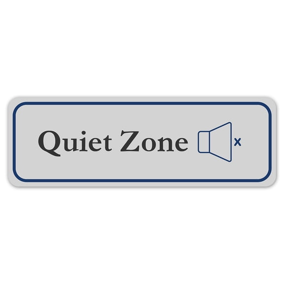 Standard Plus Quiet Zone Wall or Door Sign | Office Room Directions - Small