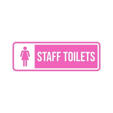 Standard Plus Staff Toilets (Pink) Door or Wall Sign - Large