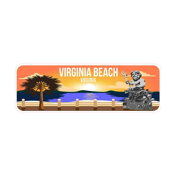 Standard Plus Virginia Beach, Virginia Wall or Door Sign | Famous US Beaches Souvenir - Small
