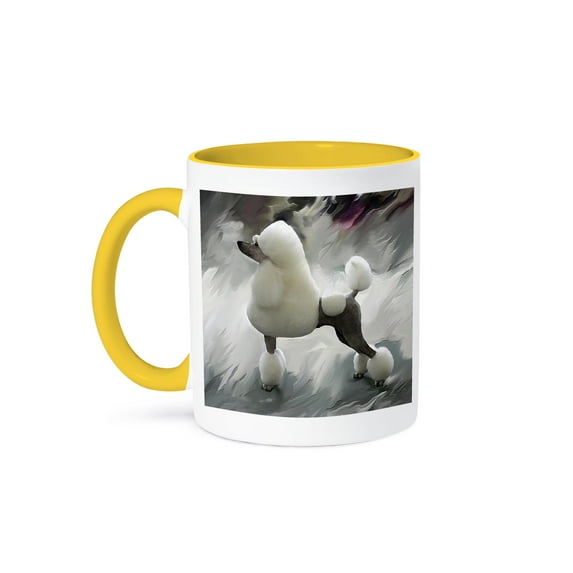 3dRose, Standard Poodle, 15oz Two-Tone Yellow Mug